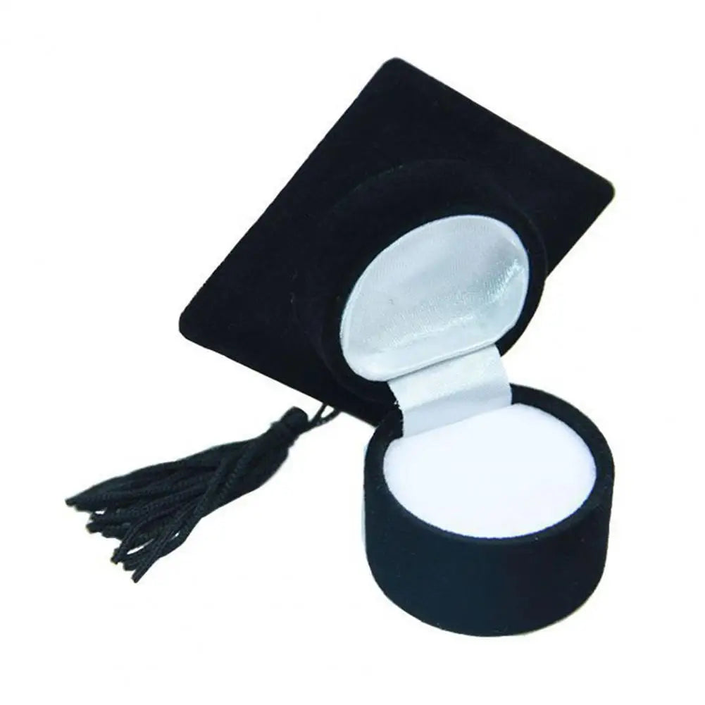Graduation Cap Shaped Velvet Jewelry Box