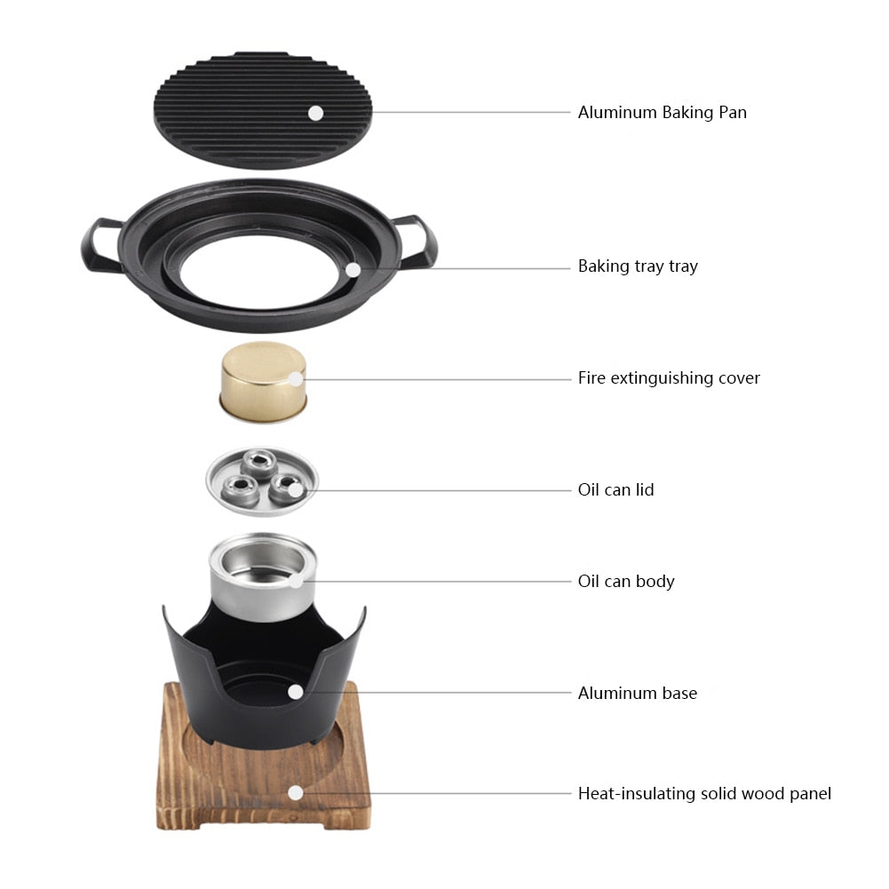 Compact Portable Non Stick Korean BBQ Grill