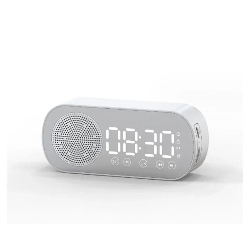 Compact Wireless Alarm Clock with Bluetooth Speaker