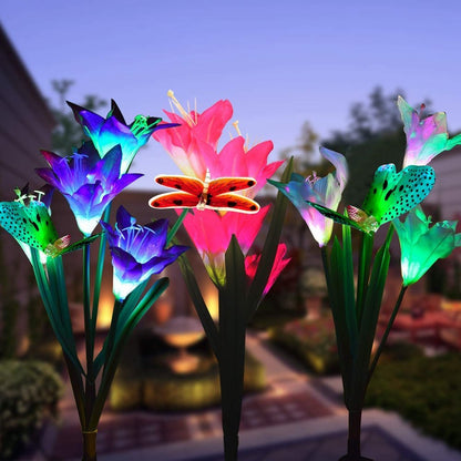 Solar Powered Garden Flower Lamp