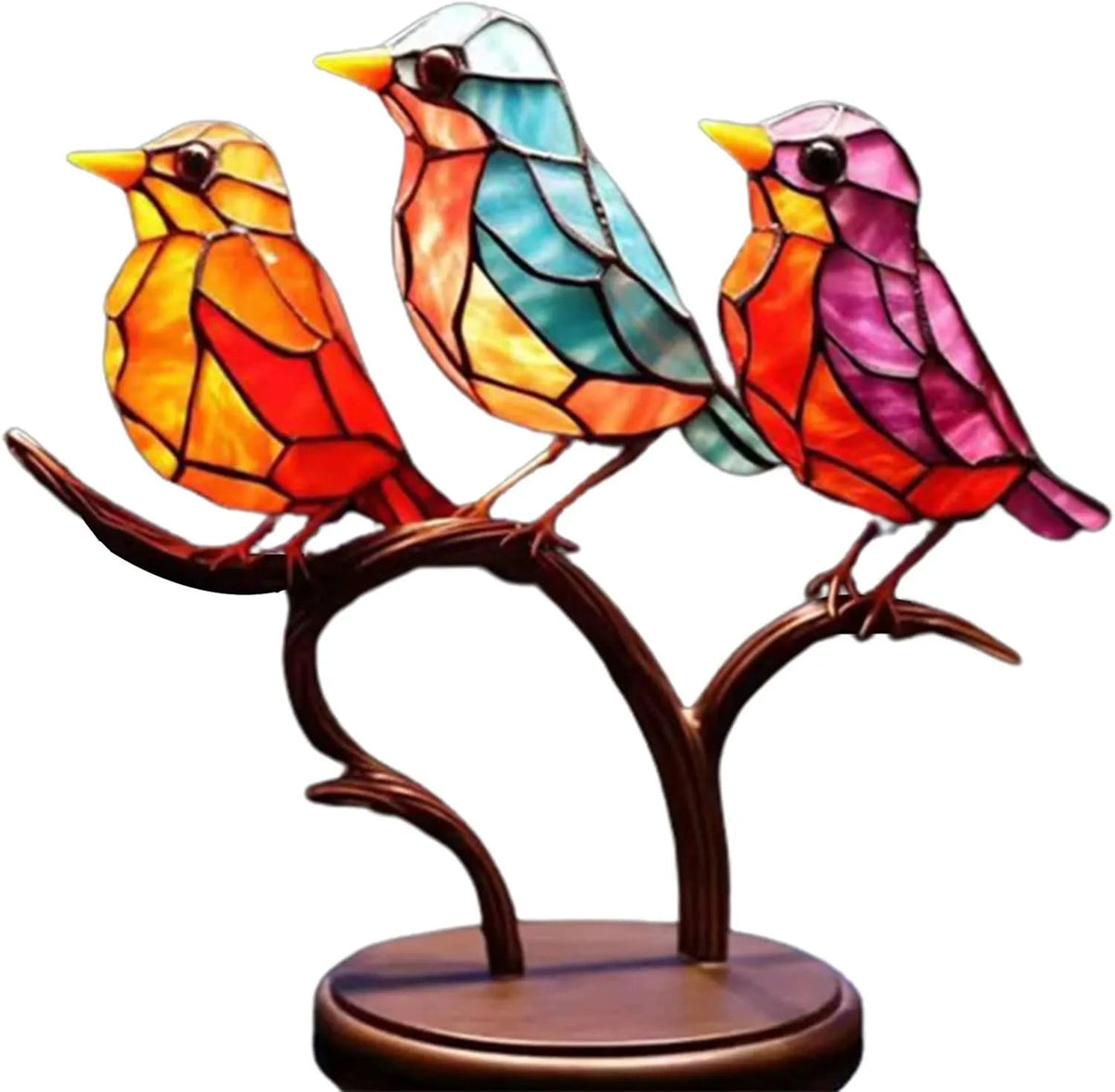 Vibrant Bird Perch Home Decor Figurine