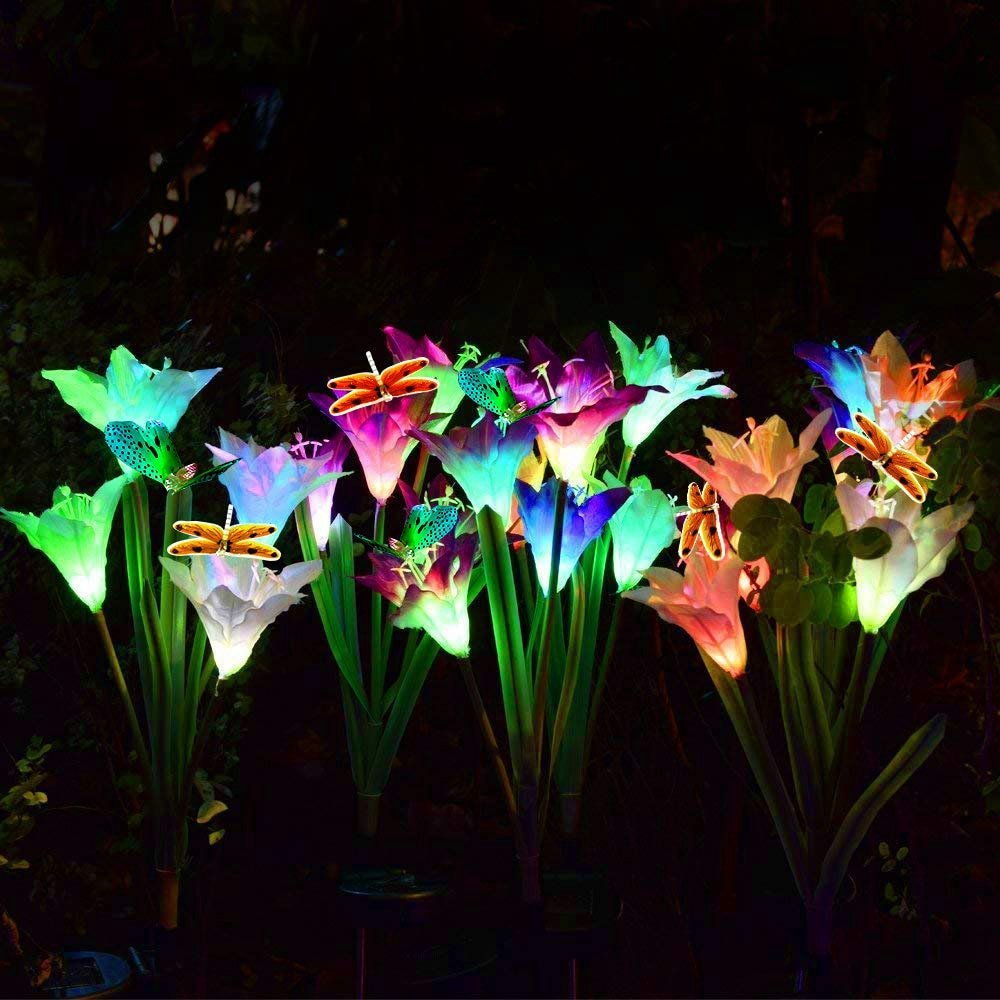 Solar Powered Garden Flower Lamp - Yeezlab