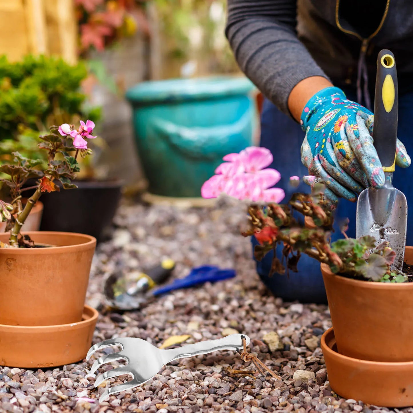 Compact Mini Garden Hand Rake Tool