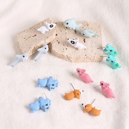 Fun Animal Face Cartoon Stud Earrings