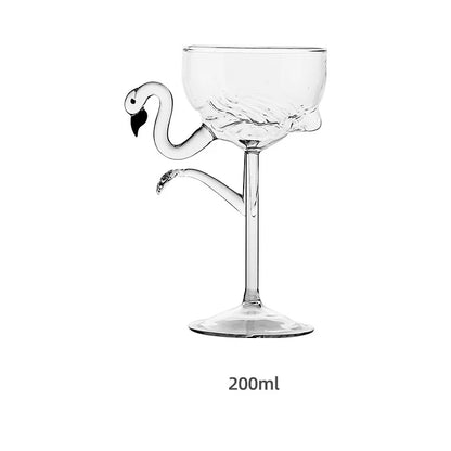 Colorful Flamingo Clear Drinking Glasses
