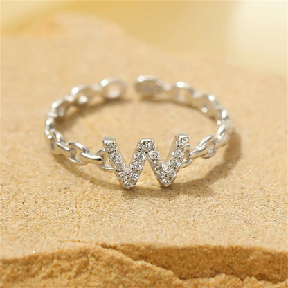 Delicate Diamond Initial Letter Ring