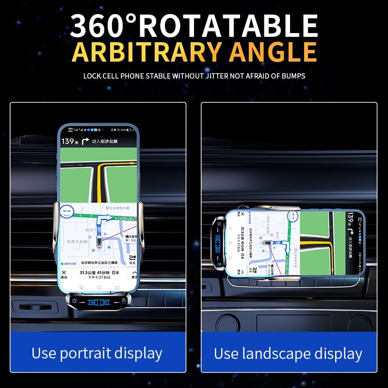 Easy Mount Wireless Car Phone Charger Holder