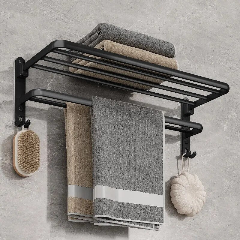 Compact Folding Aluminum Towel Stand