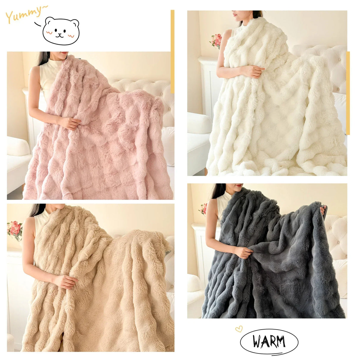 Ultra Soft Double Layer Faux Fur Throw Blanket - Yeezlab