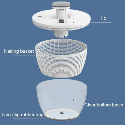 Space Saving Easy Spin Salad Dryer Bowl
