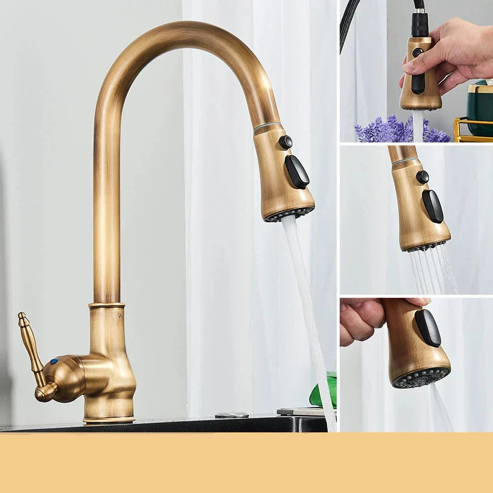 Classic Brass Kitchen Sink Faucet