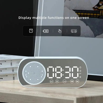 Compact Wireless Alarm Clock with Bluetooth Speaker