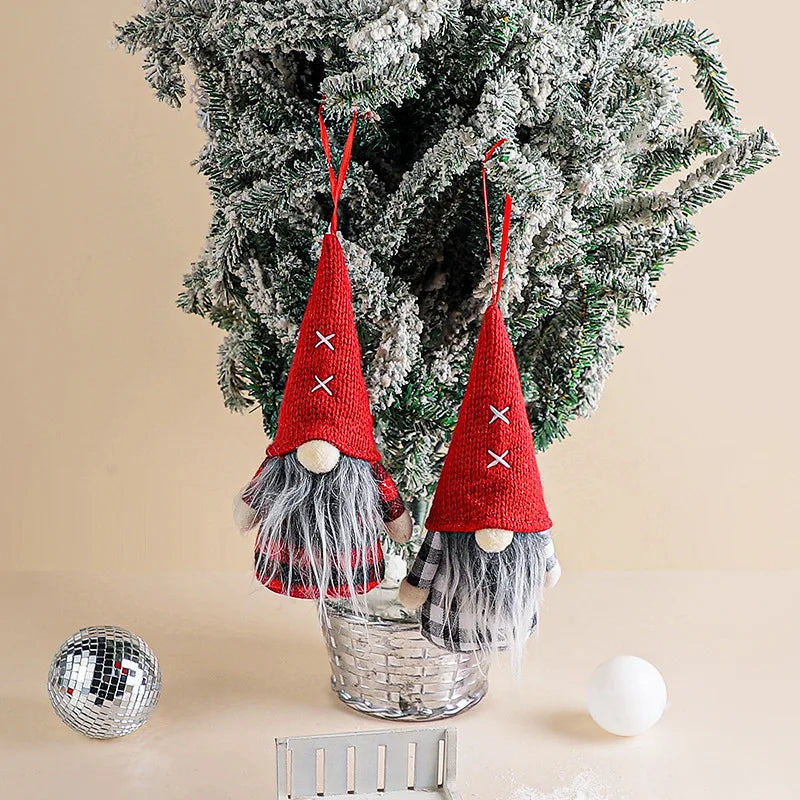 Fun Christmas Gnome Decorations with Bells & Holly