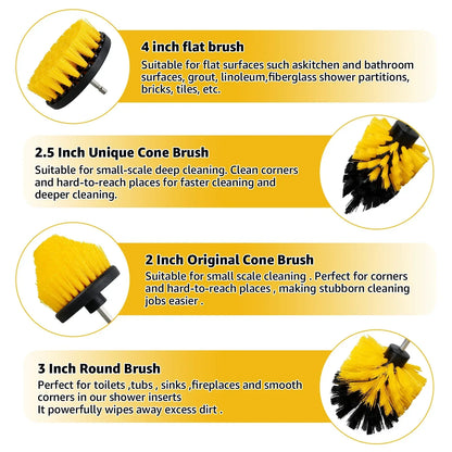 Powerful Drill Brush Cleaning Kit 5 Piece Set