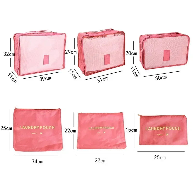 Practical 6-Piece Travel Luggage Organizer Set