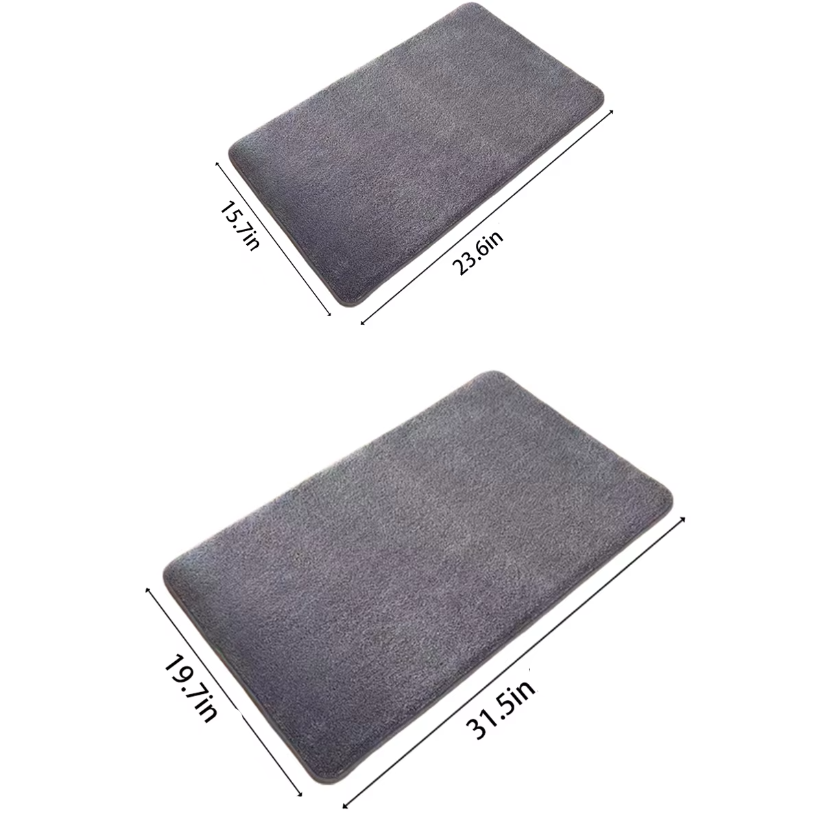 Plush Coral Velvet Bathroom Mat with Non Slip Bottom