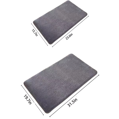 Plush Coral Velvet Bathroom Mat with Non Slip Bottom