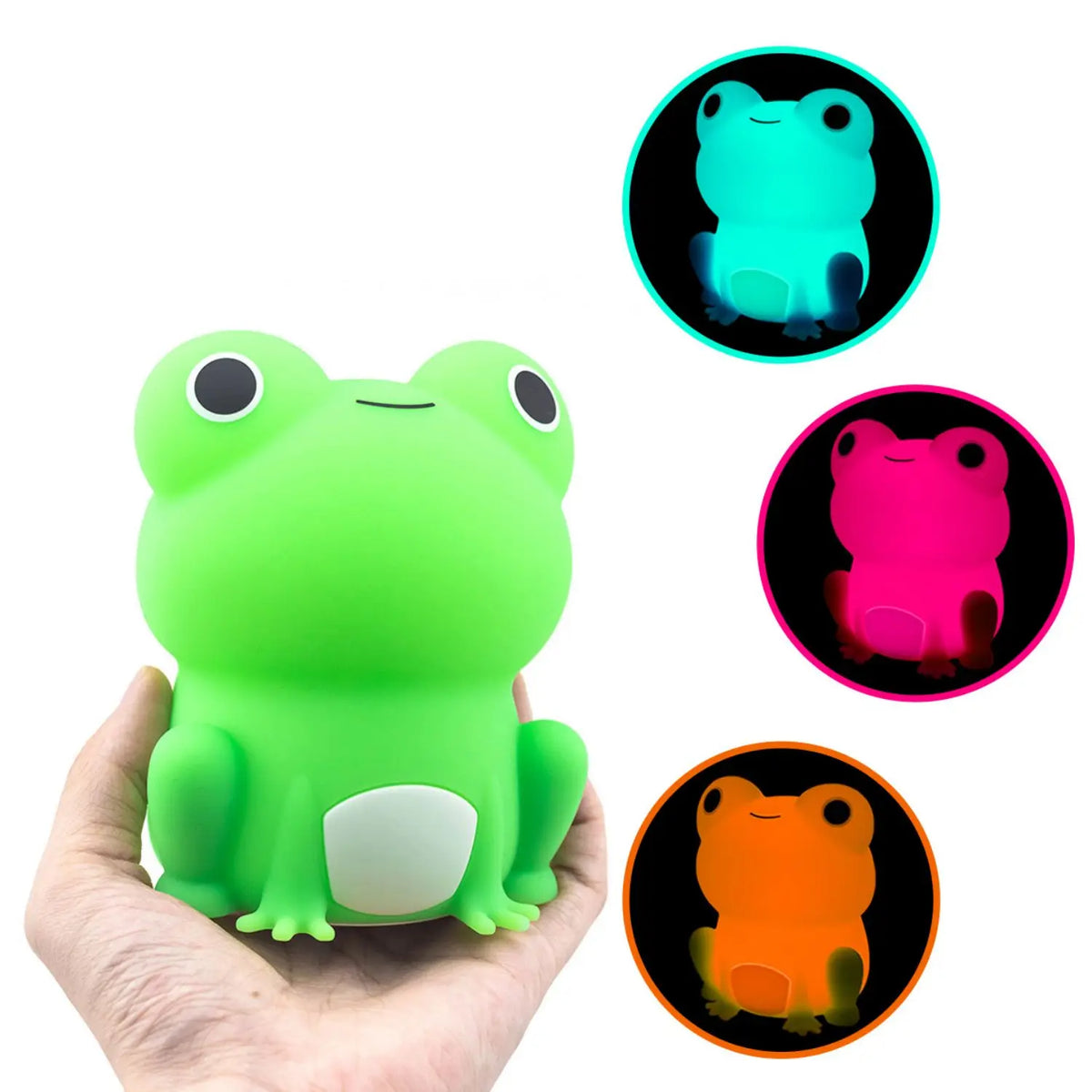 Colorful Kids Nightlight Frog with Timer and USB Recharge