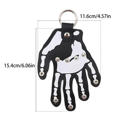 Edgy Skull Leather Keychain Belt Clip