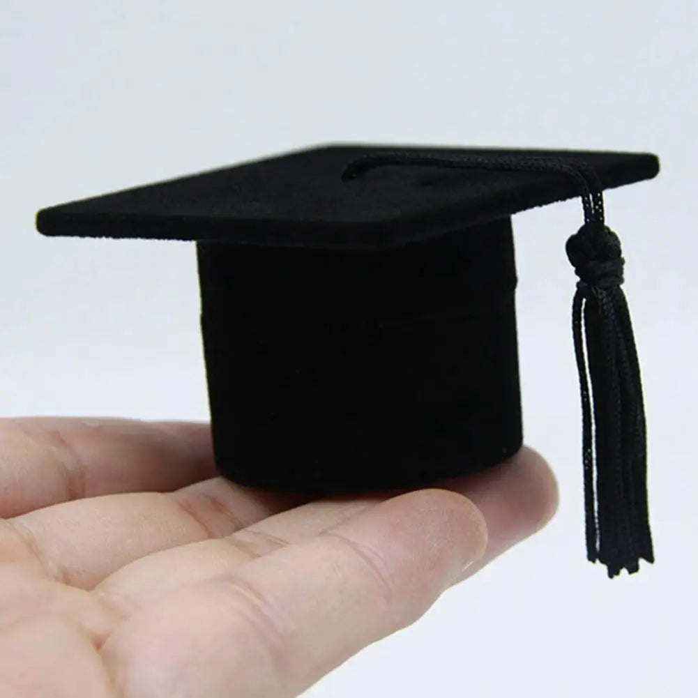 Graduation Cap Shaped Velvet Jewelry Box