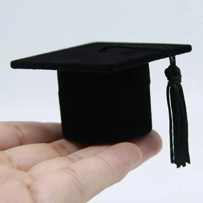 Graduation Cap Shaped Velvet Jewelry Box