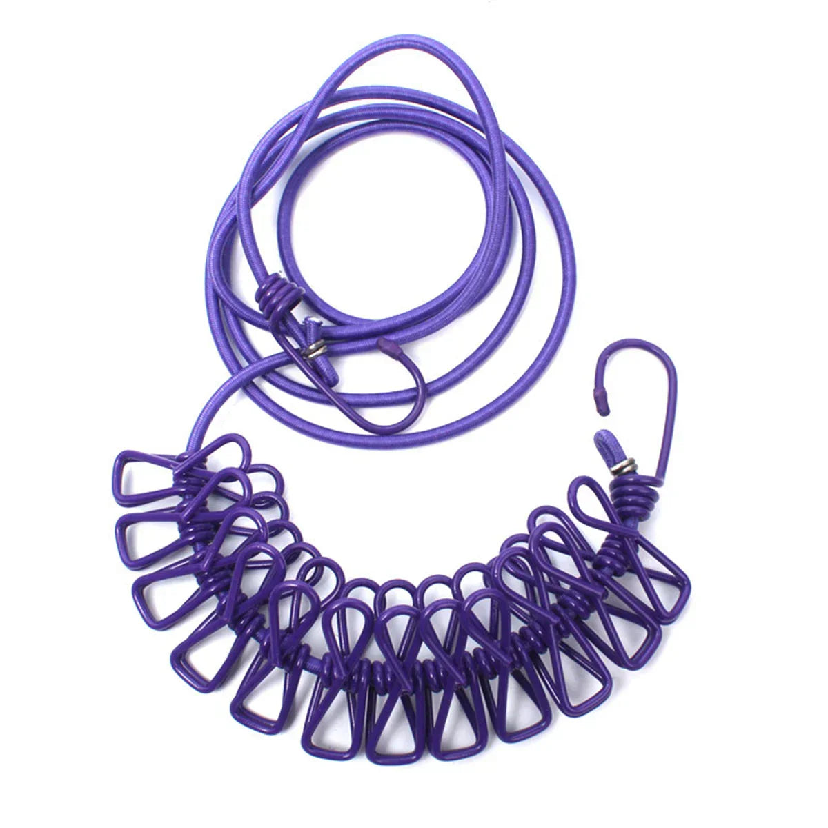 Portable Compact Travel Laundry Line with Clips