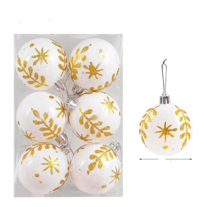 Beautiful Glass Christmas Tree Ornaments Set of 6