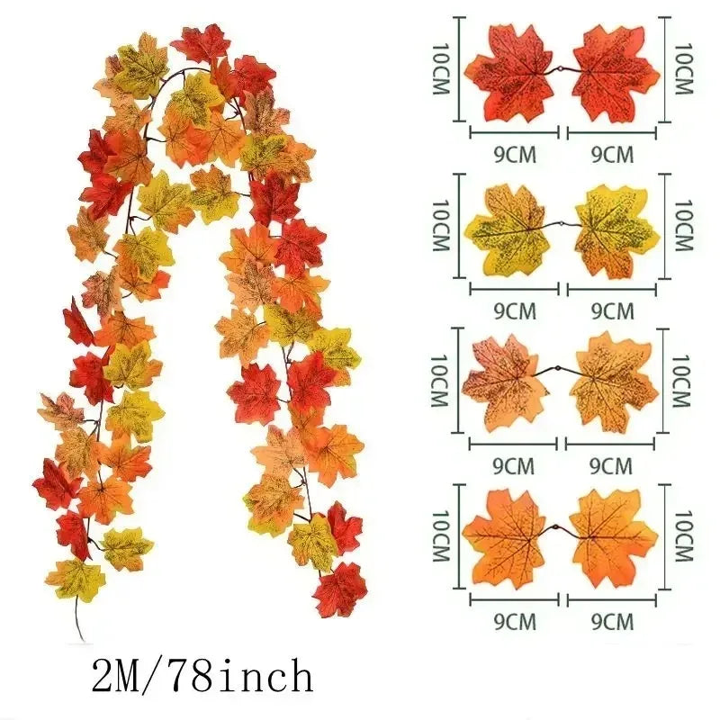 Fall Artificial Maple Leaf Home Decor Garland - Yeezlab