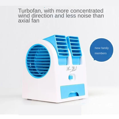 Compact Dual USB Cooling Desk Fan Humidifier