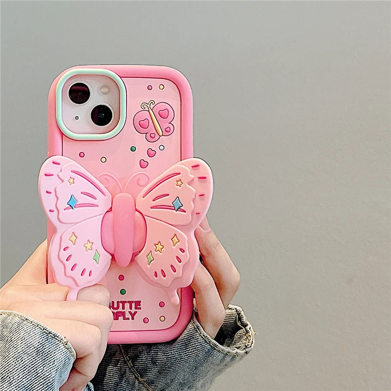 Trendy 3D Butterfly Protective iPhone Cover