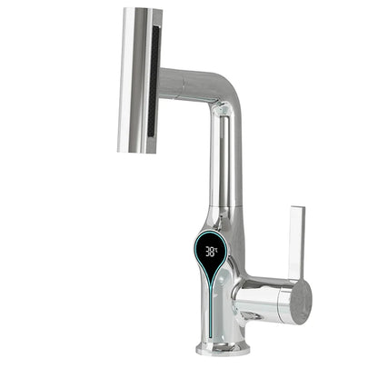 Modern Bathroom Faucet with Touch Display and Spray Nozzle