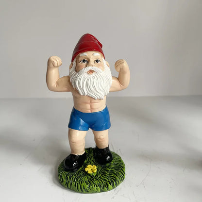 Comical Gnome Resin Statue for Outdoor Decor