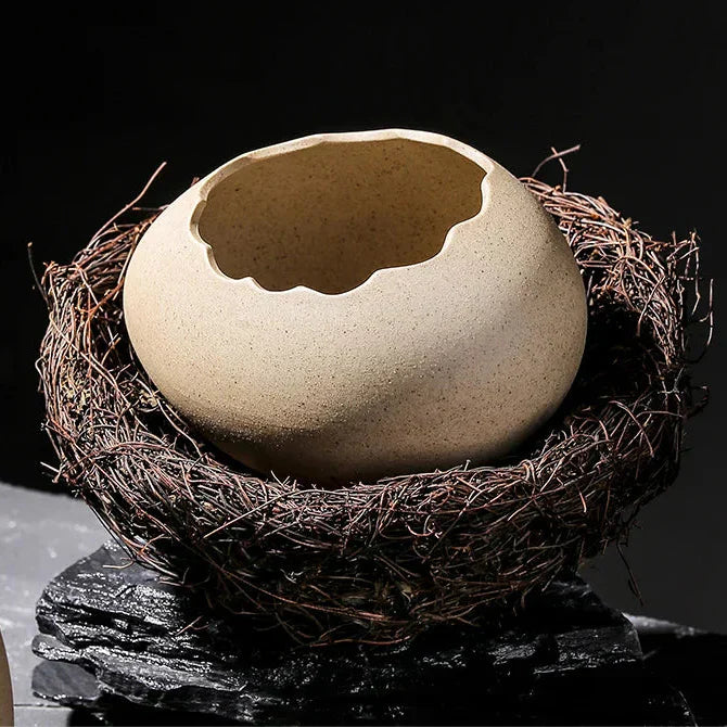 Unique Handcrafted Bird Nest Shaped Ceramic Bowl