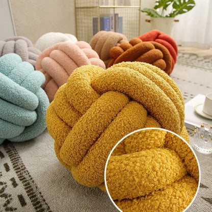 Soft Sheepskin Throw Pillow Ball Accent