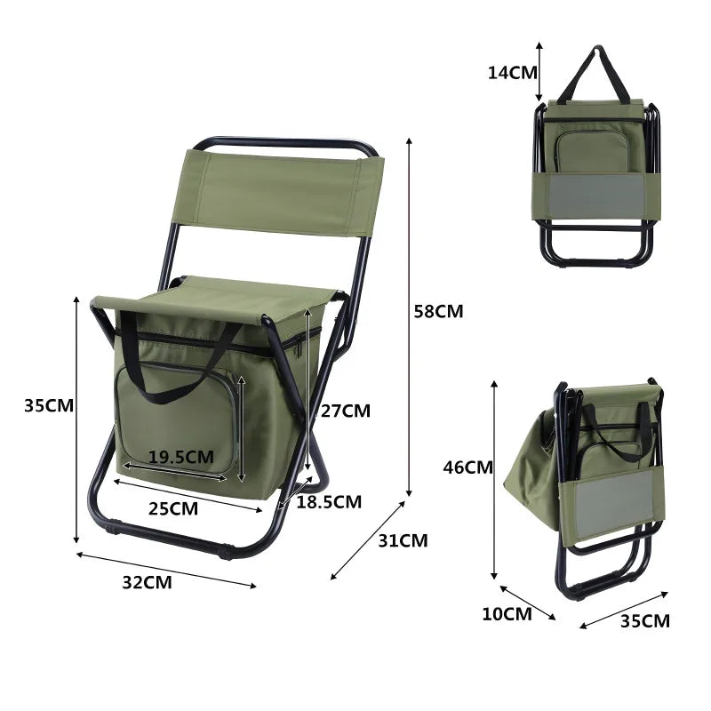 Compact Insulated Portable Folding Camping Stool