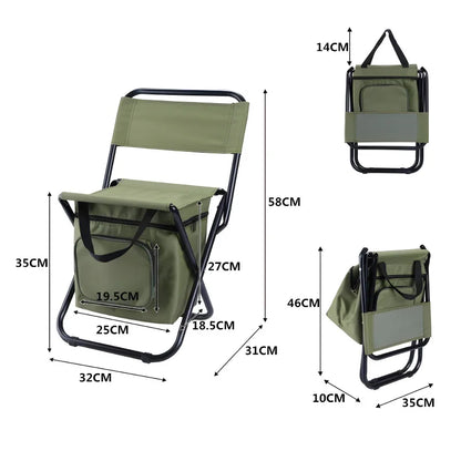 Compact Insulated Portable Folding Camping Stool