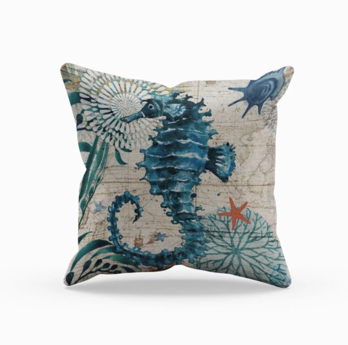 Colorful Ocean Theme Decorative Pillow Cushion