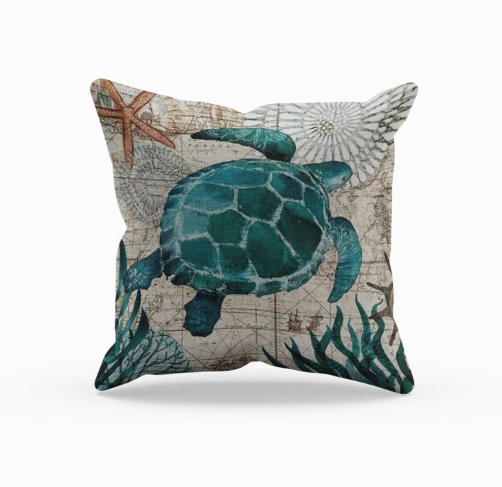 Colorful Ocean Theme Decorative Pillow Cushion - Yeezlab