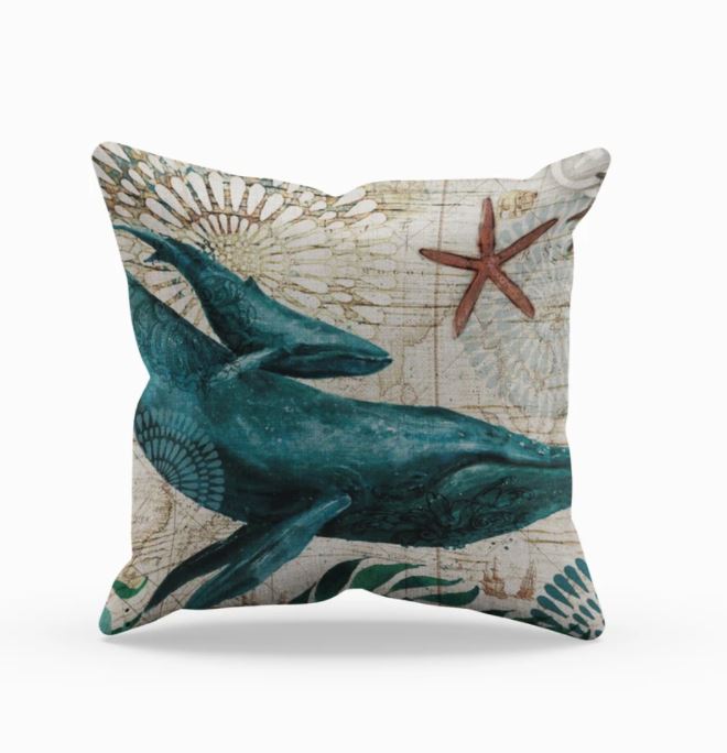Colorful Ocean Theme Decorative Pillow Cushion
