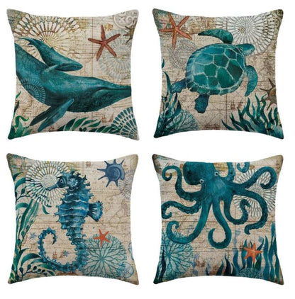 Colorful Ocean Theme Decorative Pillow Cushion
