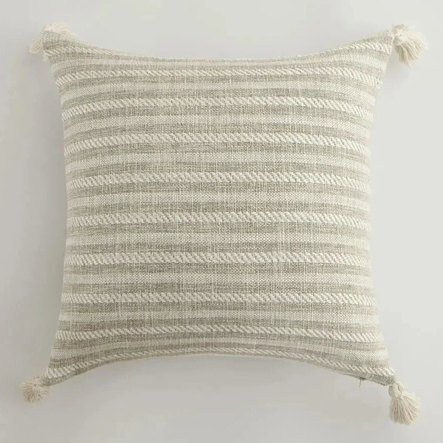 Stylish Home Cushion Cover with Decorative Tassels