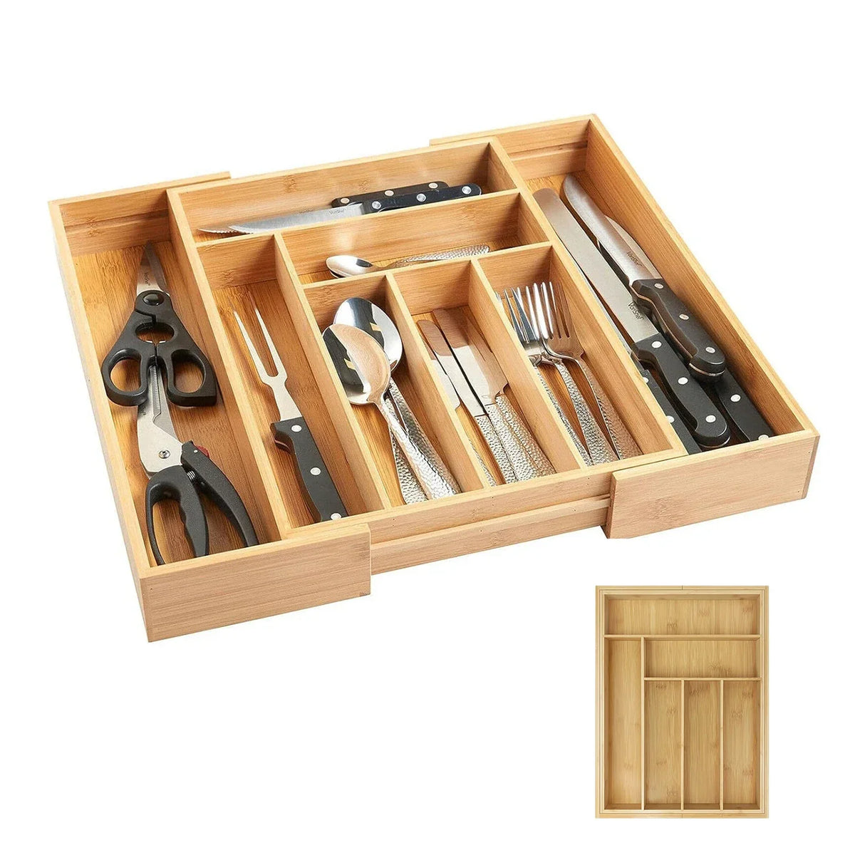 Eco Friendly Bamboo Kitchen Tray Organizer - Yeezlab
