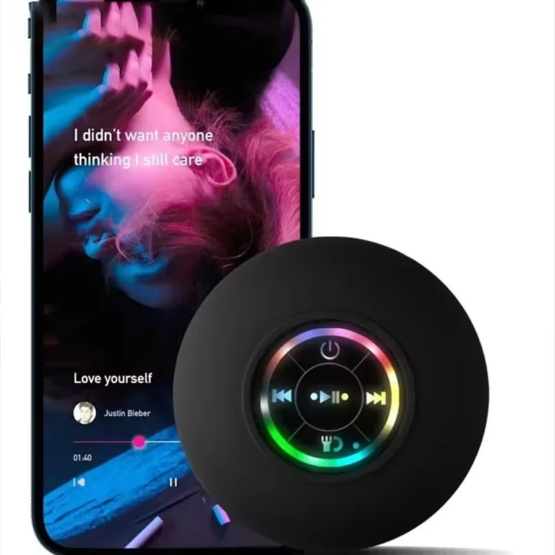 Compact Waterproof Bluetooth Speaker with LED Lights