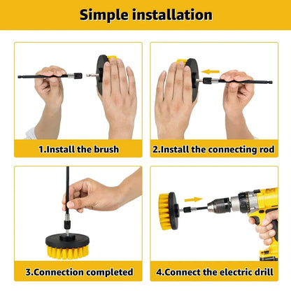 Powerful Drill Brush Cleaning Kit 5 Piece Set