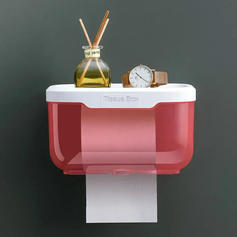 Stylish Wall Mount Toilet Paper Holder with Storage
