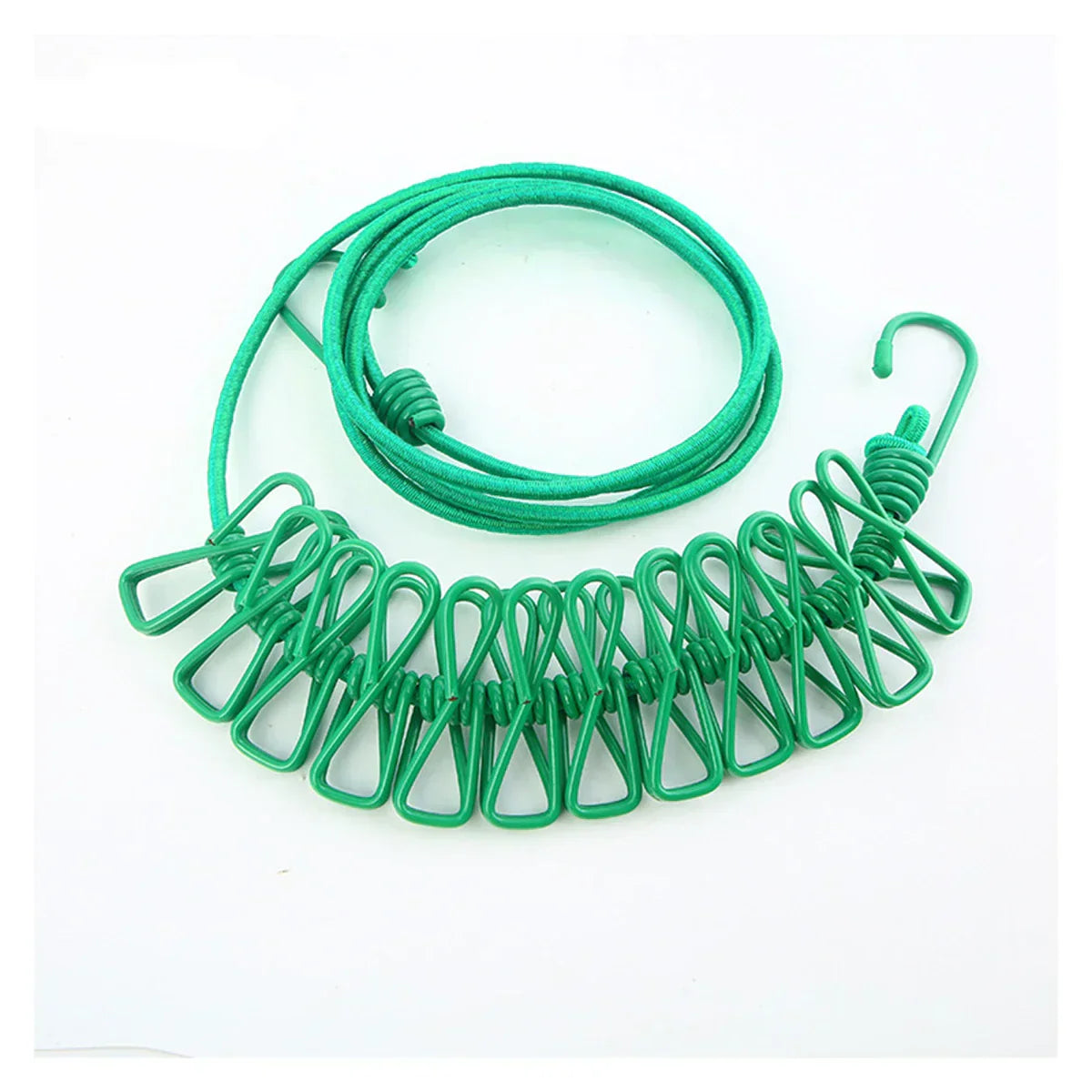 Portable Compact Travel Laundry Line with Clips