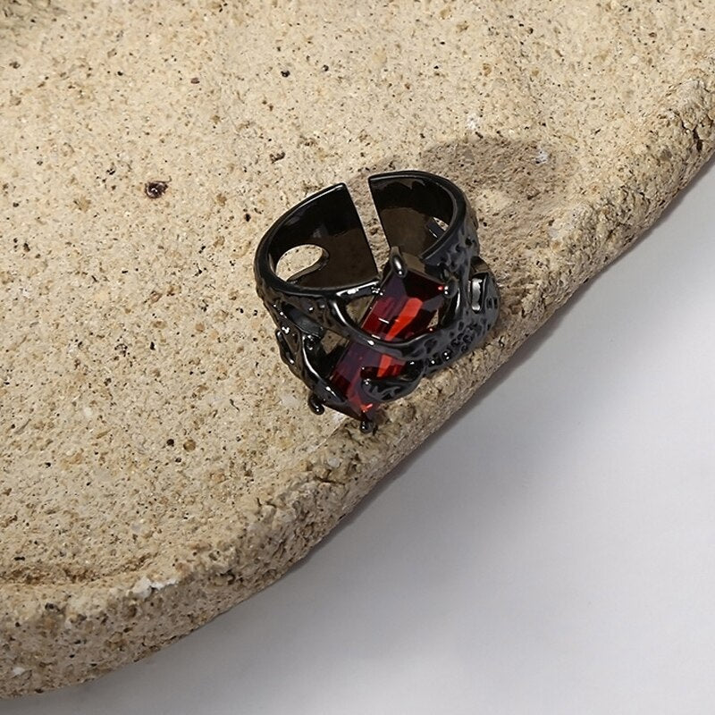 Luxury Black Zircon Stone Ring
