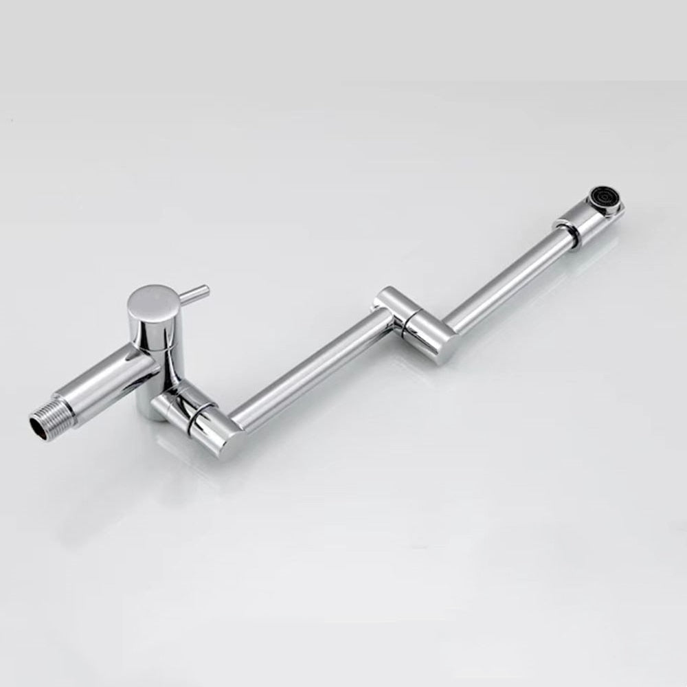 Space-Saving Foldable Chrome Kitchen Faucet