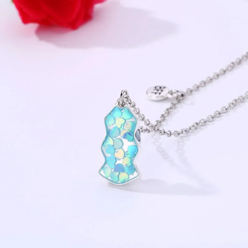 Trendy Pink Heart Breaker Pendant Necklace