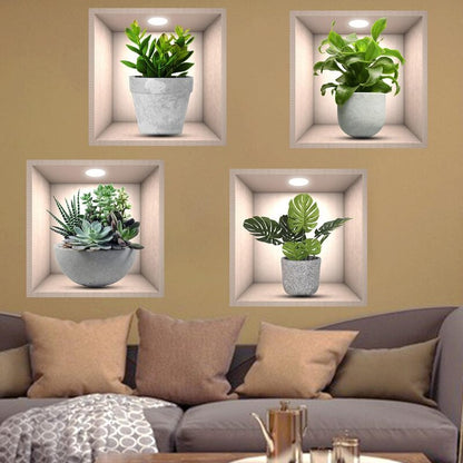 Stylish Wall Artificial Plant Decals